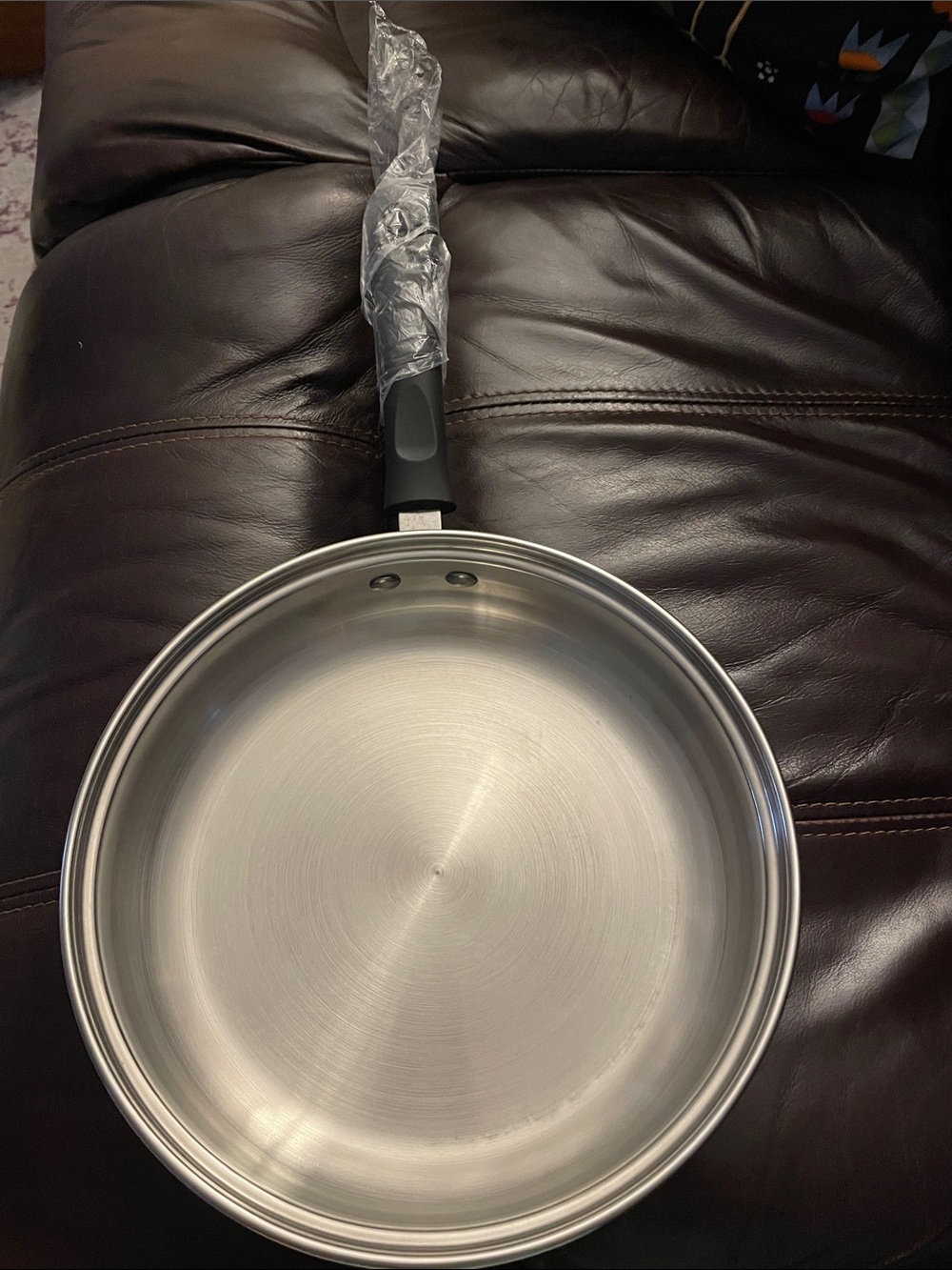 Fortis Stainless Steel Pan with Gold Logo and Black Handle 10 “